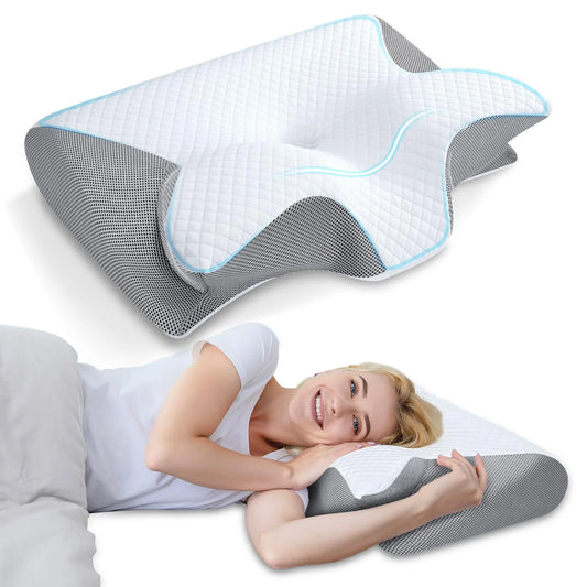 Butterfly Sleep Memory Neck Pillow Slow Rebound Comfortable Memory Foam Sleep Pillow Cervical Orthopedic Neck Massage Bed Pillow