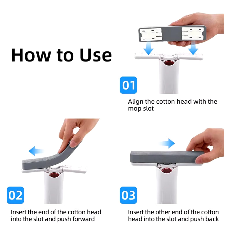 Portable Mini Self Squeeze Cleaning Mop Wet and Dry Use Sponge Mop for Bathroom, Kitchen, Desktop, Glass, Living Room, Car