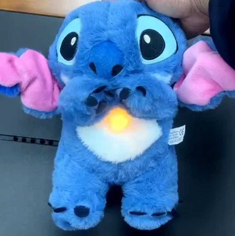 New Lilo&Stitch Plush Doll Breath Child Peluche Kawaii Soothes Toy Anime Baby Music Light Sleep Toys Pink Stitch Kid Gifts