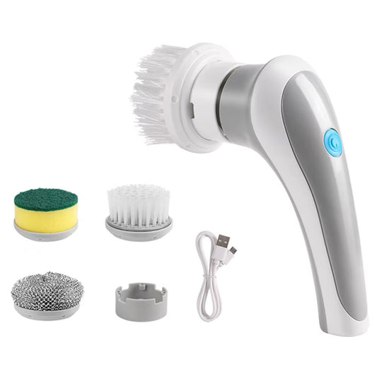 Handheld Scrubber Brush 360 Degree Rotation Electric Brush Cleaner 3 Replaceable Brush Heads Bathroom Kitchen Cleaner