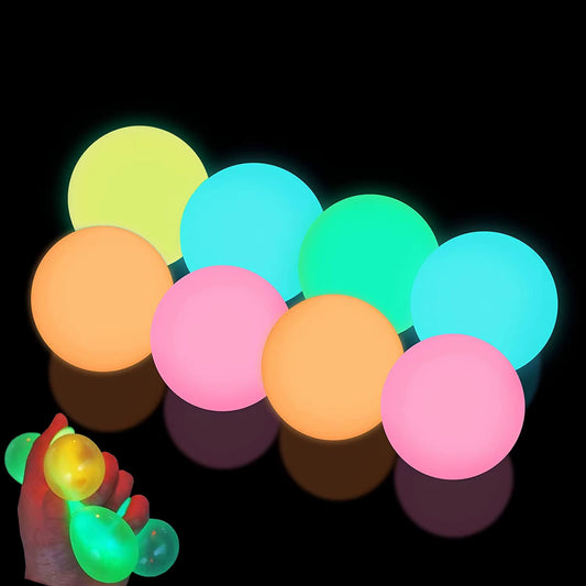 Luminous Pinch Ball Suction Top Sticky Ball Sticky Wall Decompression Vent Elastic Ball Air Sticky Target Ball Gift J120