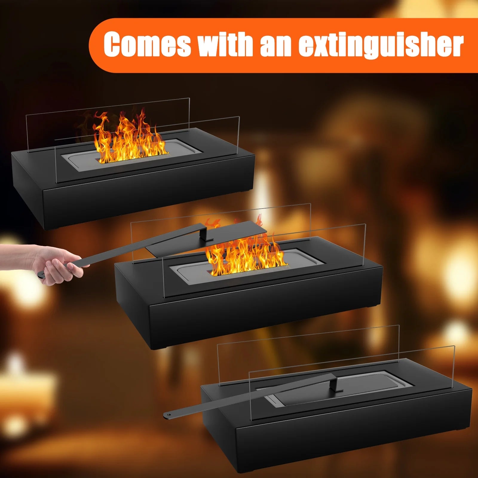 Tabletop Fire Pit Portable Indoor&Outdoor,  Table Top Fire Pit Smokeless Tabletop Ventless Fireplace Gifts, 2 Pack