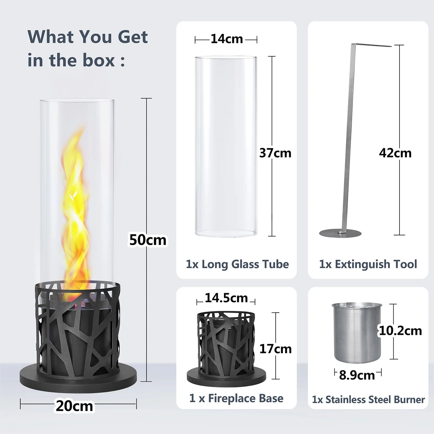 Tornado Flame Tabletop Fire Pit, Matel Fireplace for Indoor & Outdoor Warming & Decor