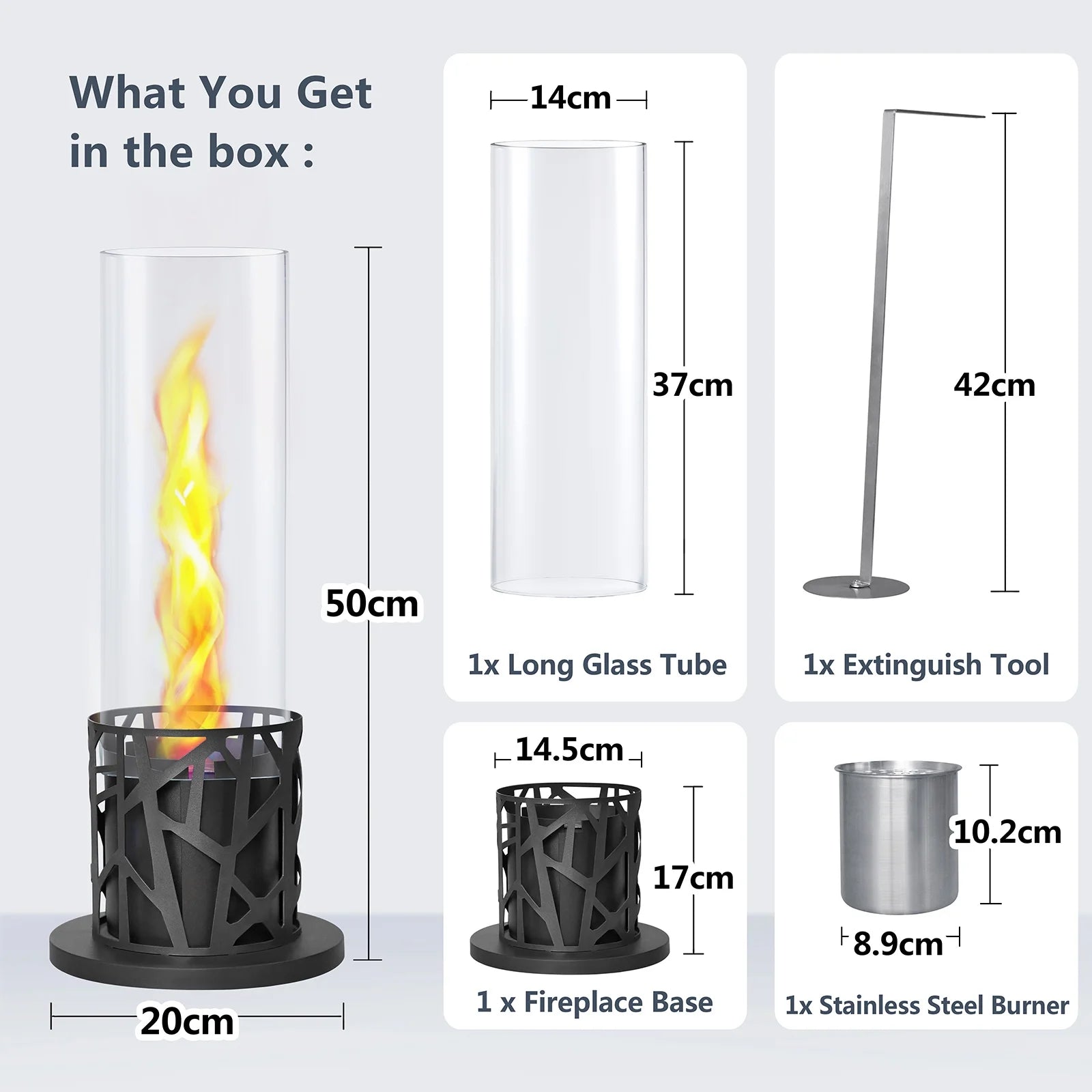 Tornado Flame Tabletop Fire Pit, Matel Fireplace for Indoor & Outdoor Warming & Decor