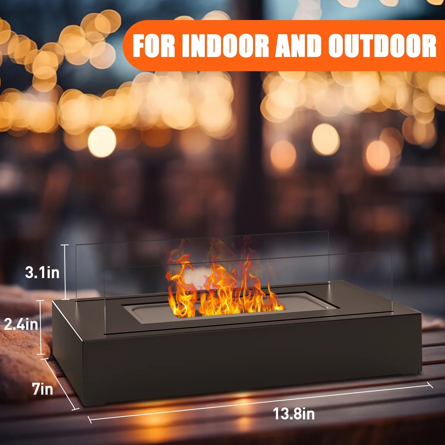 Tabletop Fire Pit Portable Indoor&Outdoor,  Table Top Fire Pit Smokeless Tabletop Ventless Fireplace Gifts, 2 Pack